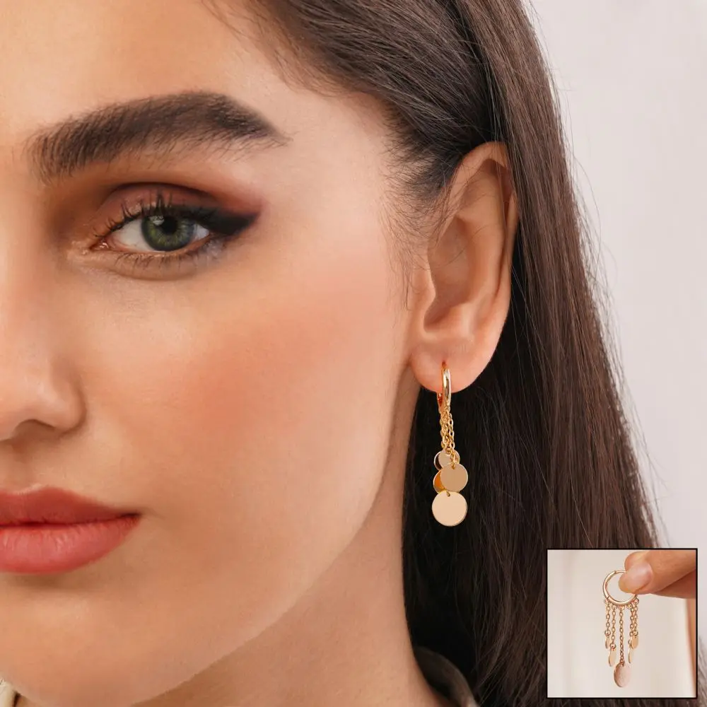 تصویر گوشواره شوپینگ طلایی