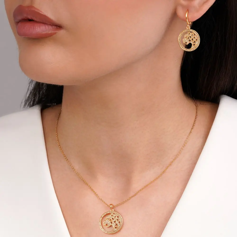 تصویر نیم ست YSX نگین دار کارتیر طلایی